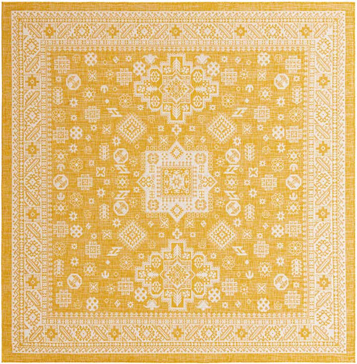 10' x 10' Easy-Clean Aztec Indoor / Outdoor Square Rug