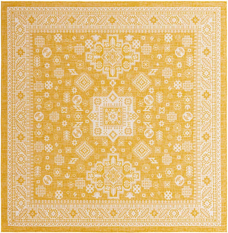 Detail image of 10' x 10' Easy-Clean Aztec Indoor / Outdoor Square Rug