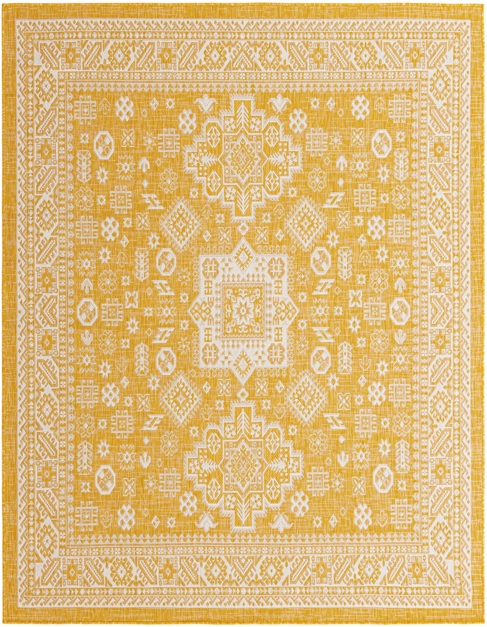 7' 10 x 7' 10 Easy-Clean Aztec Indoor / Outdoor Square Rug