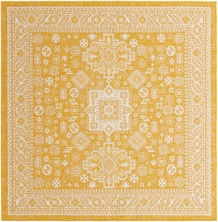 Detail image of 7' 10 x 7' 10 Easy-Clean Aztec Indoor / Outdoor Square Rug