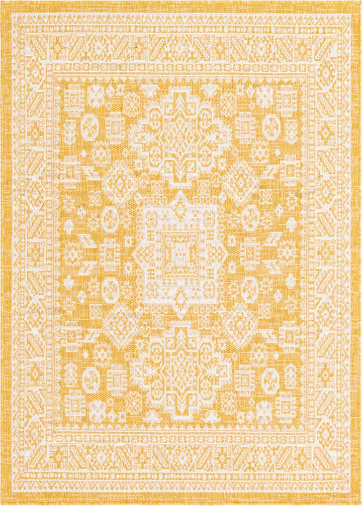 5' 3 x 5' 3 Easy-Clean Aztec Indoor / Outdoor Square Rug
