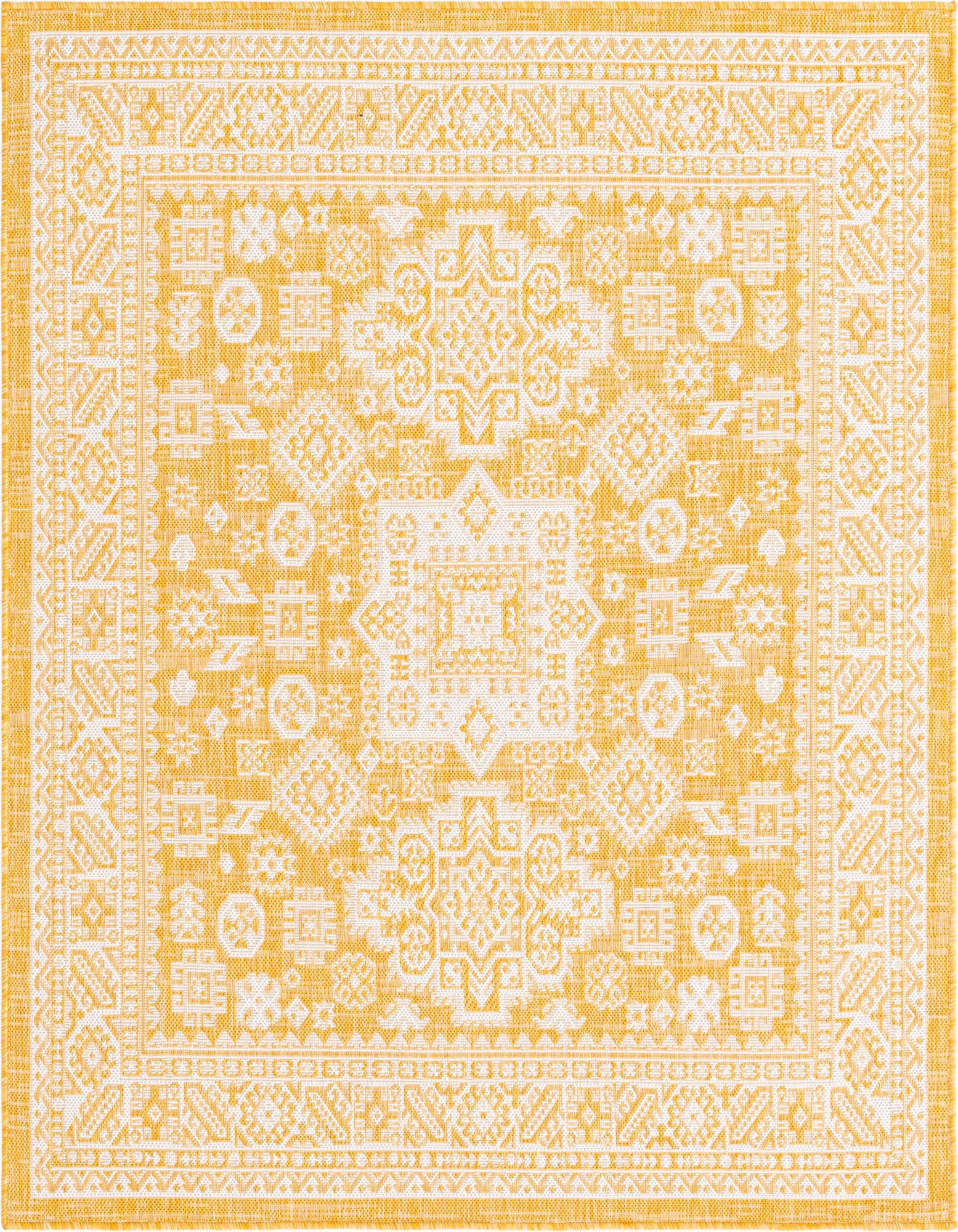 5' 3 x 5' 3 Easy-Clean Aztec Indoor / Outdoor Square Rug