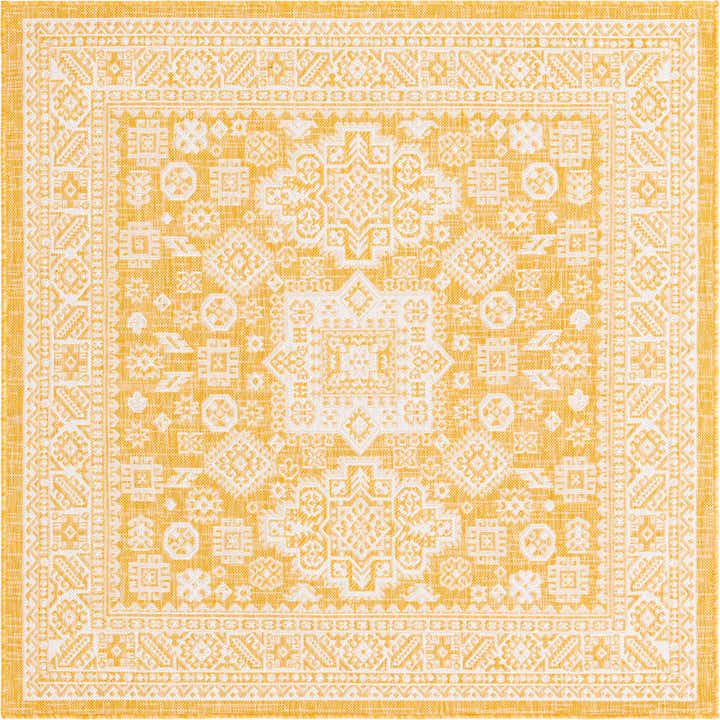 5' 3 x 5' 3 Easy-Clean Aztec Indoor / Outdoor Square Rug