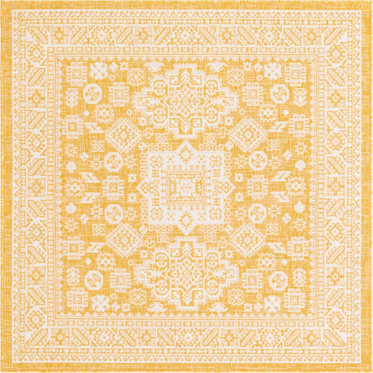 Detail image of 5' 3 x 5' 3 Easy-Clean Aztec Indoor / Outdoor Square Rug