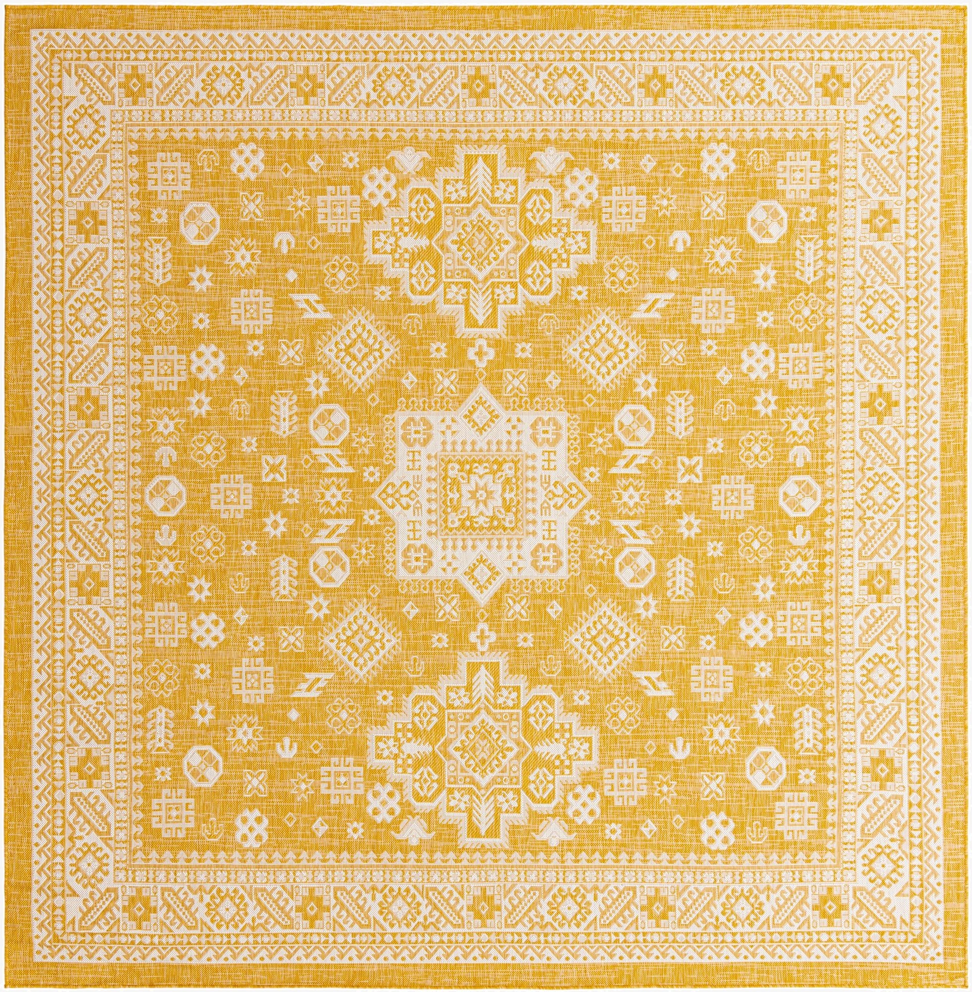 10' x 10'  Washable Aztec Indoor / Outdoor Square Rug