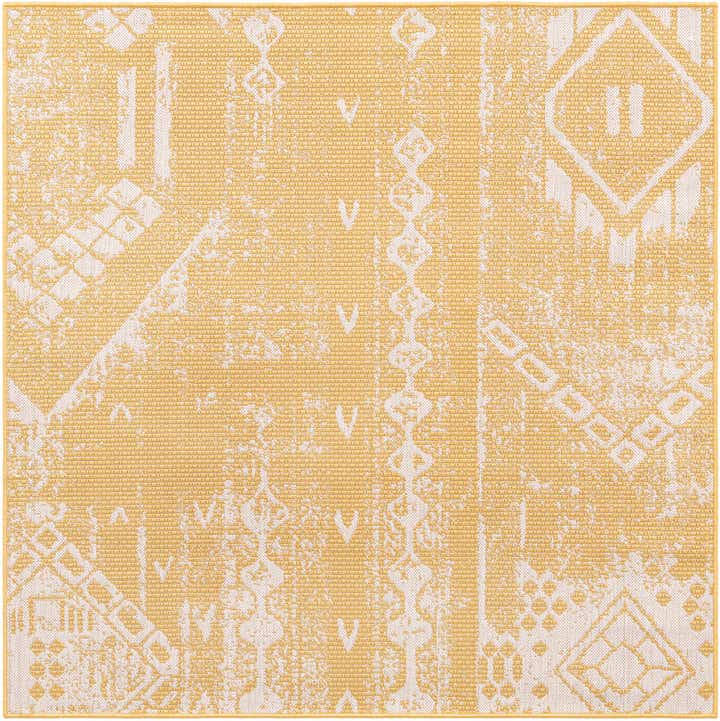 5' 3 x 5' 3 Easy-Clean Bohemian Indoor / Outdoor Square Rug