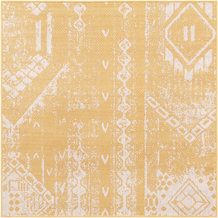 Detail image of 5' 3 x 5' 3 Easy-Clean Bohemian Indoor / Outdoor Square Rug