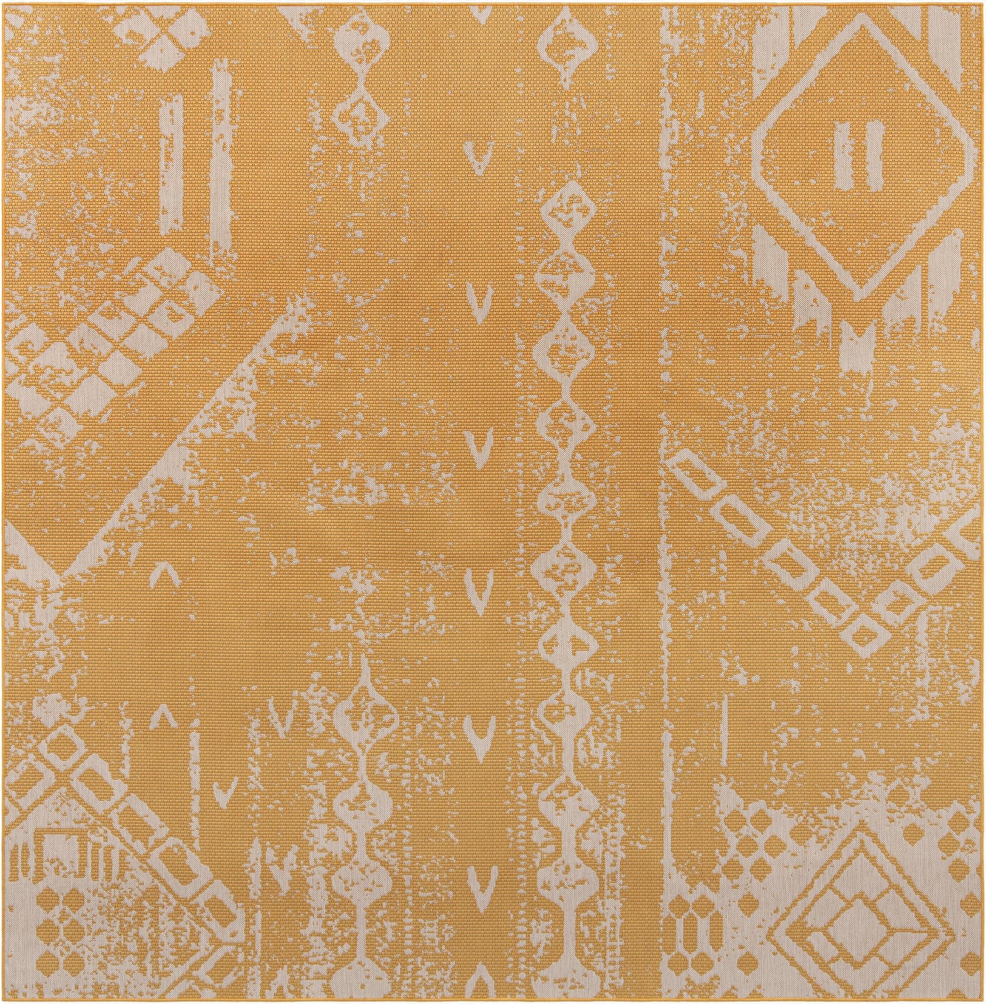 10' 8 x 10' 8  Washable Bohemian Indoor / Outdoor Square Rug