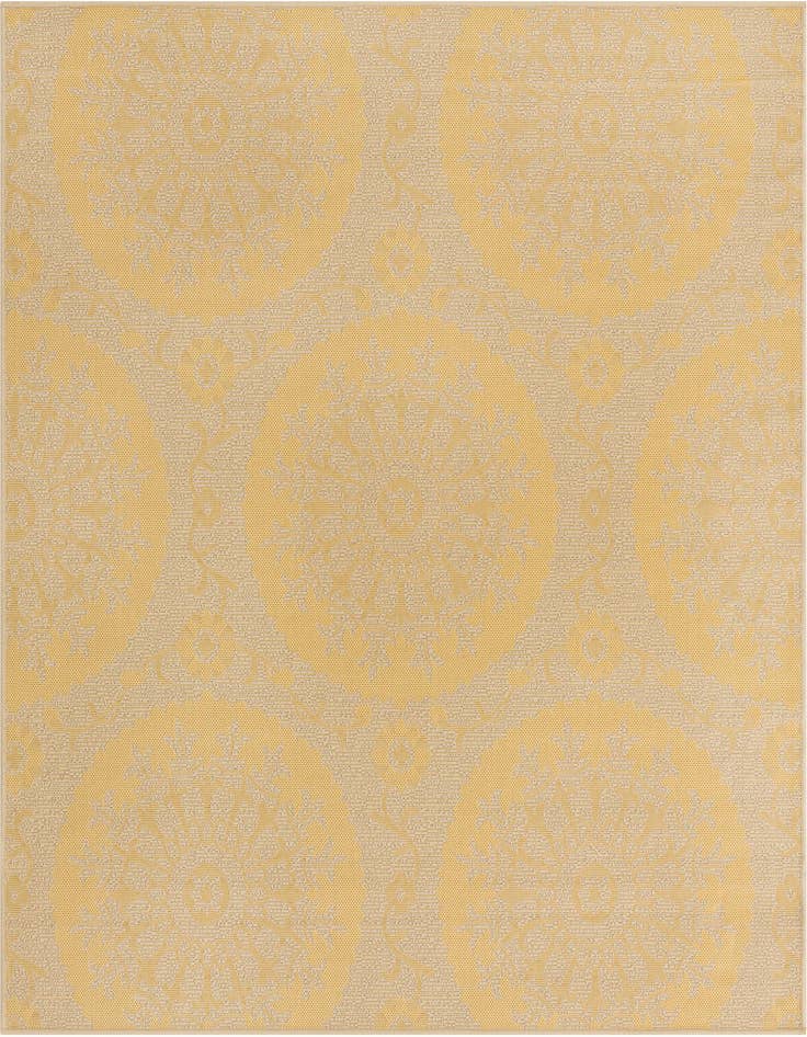 Detail image of 6' x 6' Easy-Clean Botanical Indoor / Outdoor Square Rug