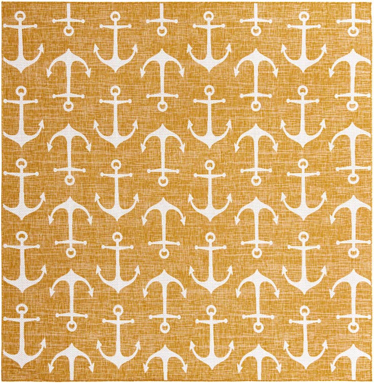 Detail image of 10' x 10' Easy-Clean Coastal Indoor / Outdoor Square Rug