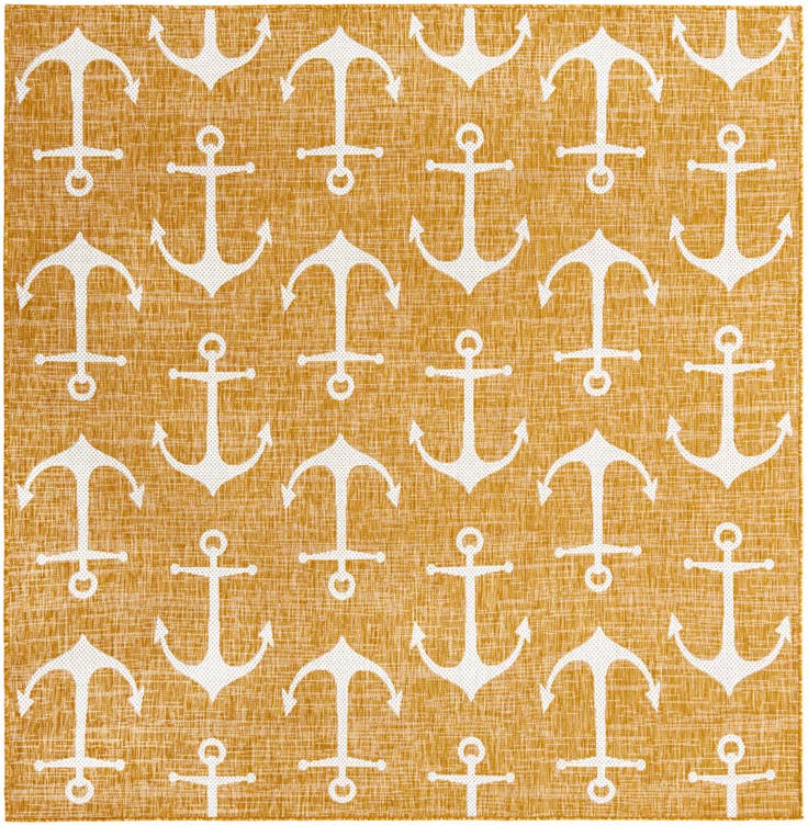 Detail image of 7' 10 x 7' 10 Easy-Clean Coastal Indoor / Outdoor Square Rug
