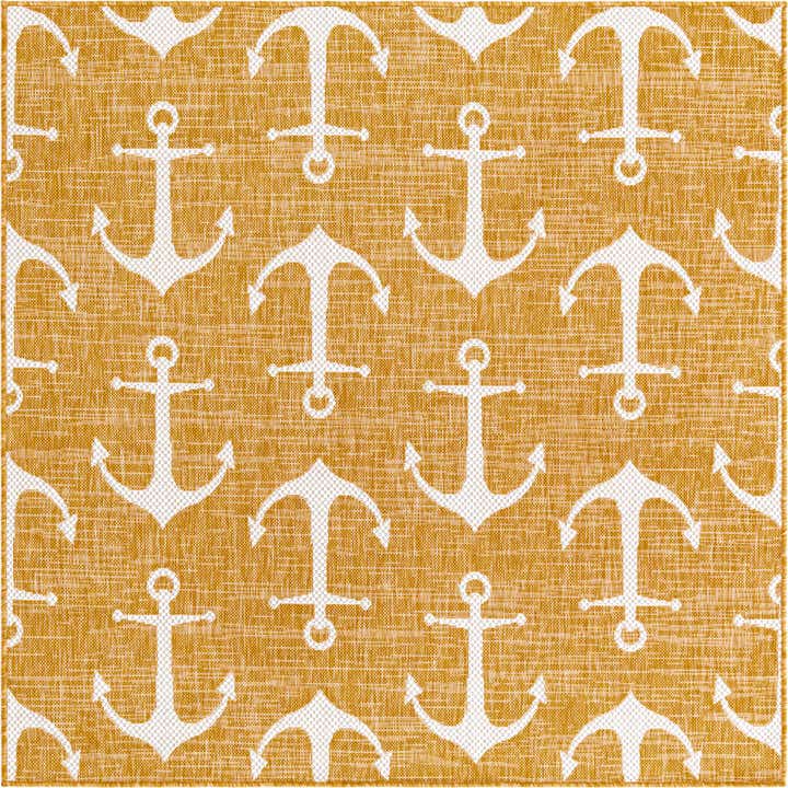 5' 3 x 5' 3 Easy-Clean Coastal Indoor / Outdoor Square Rug