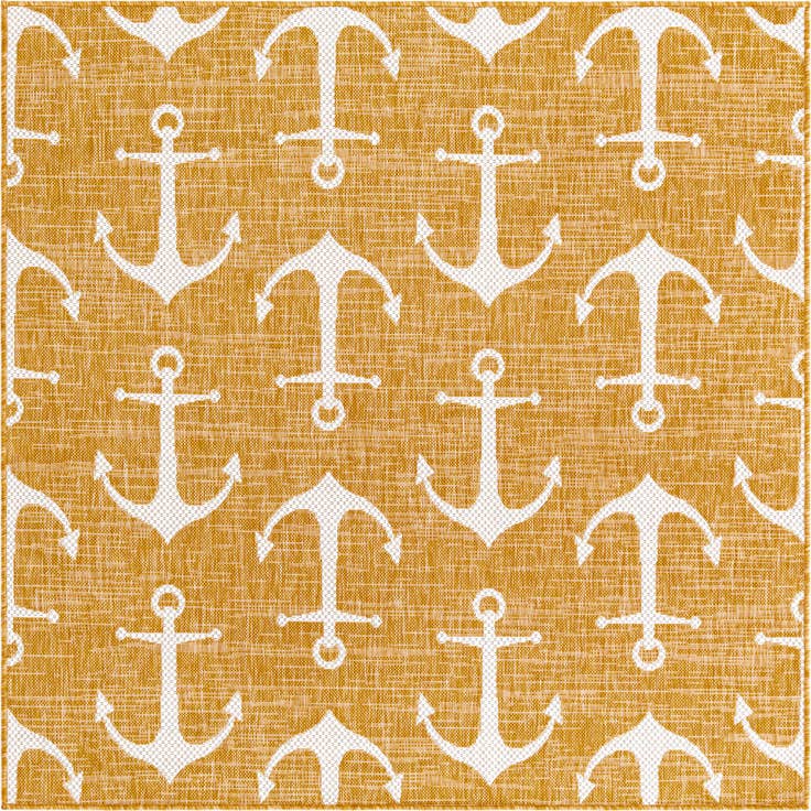 Detail image of 5' 3 x 5' 3 Easy-Clean Coastal Indoor / Outdoor Square Rug