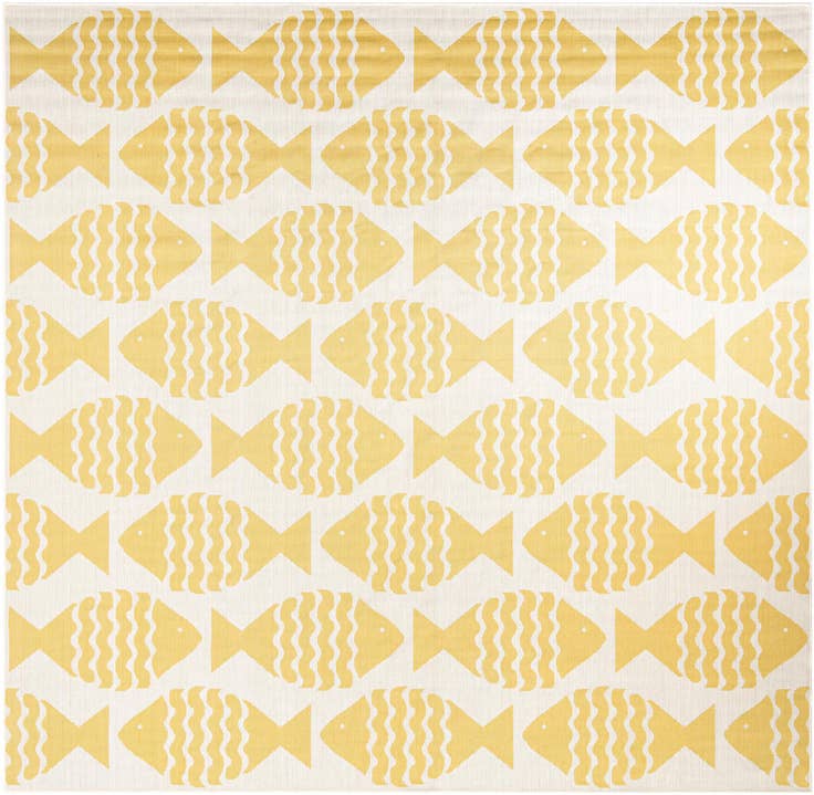 Detail image of 10' x 10' Easy-Clean Coastal Indoor / Outdoor Square Rug