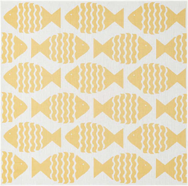 7' 10 x 7' 10 Easy-Clean Coastal Indoor / Outdoor Square Rug
