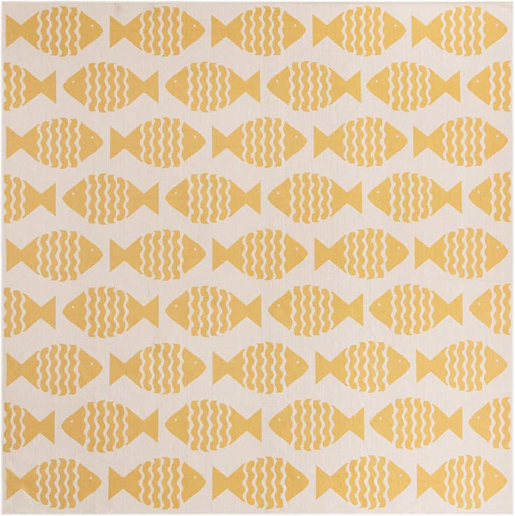 Detail image of 13' x 13' Easy-Clean Coastal Indoor / Outdoor Square Rug