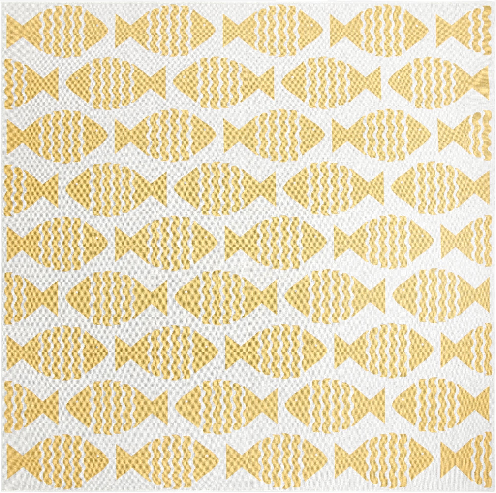 12' x 12'  Washable Coastal Indoor / Outdoor Square Rug