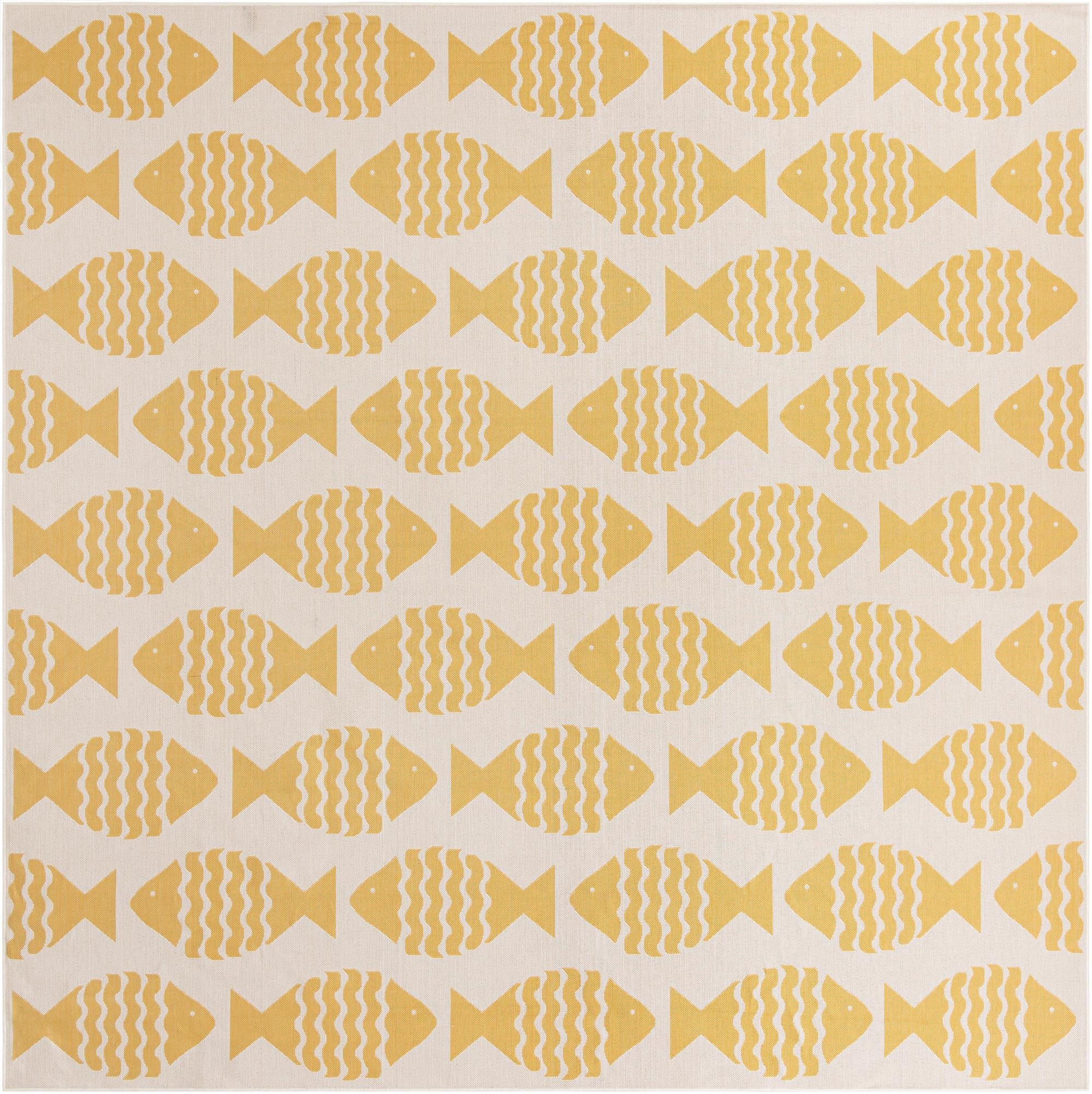 13' x 13'  Washable Coastal Indoor / Outdoor Square Rug