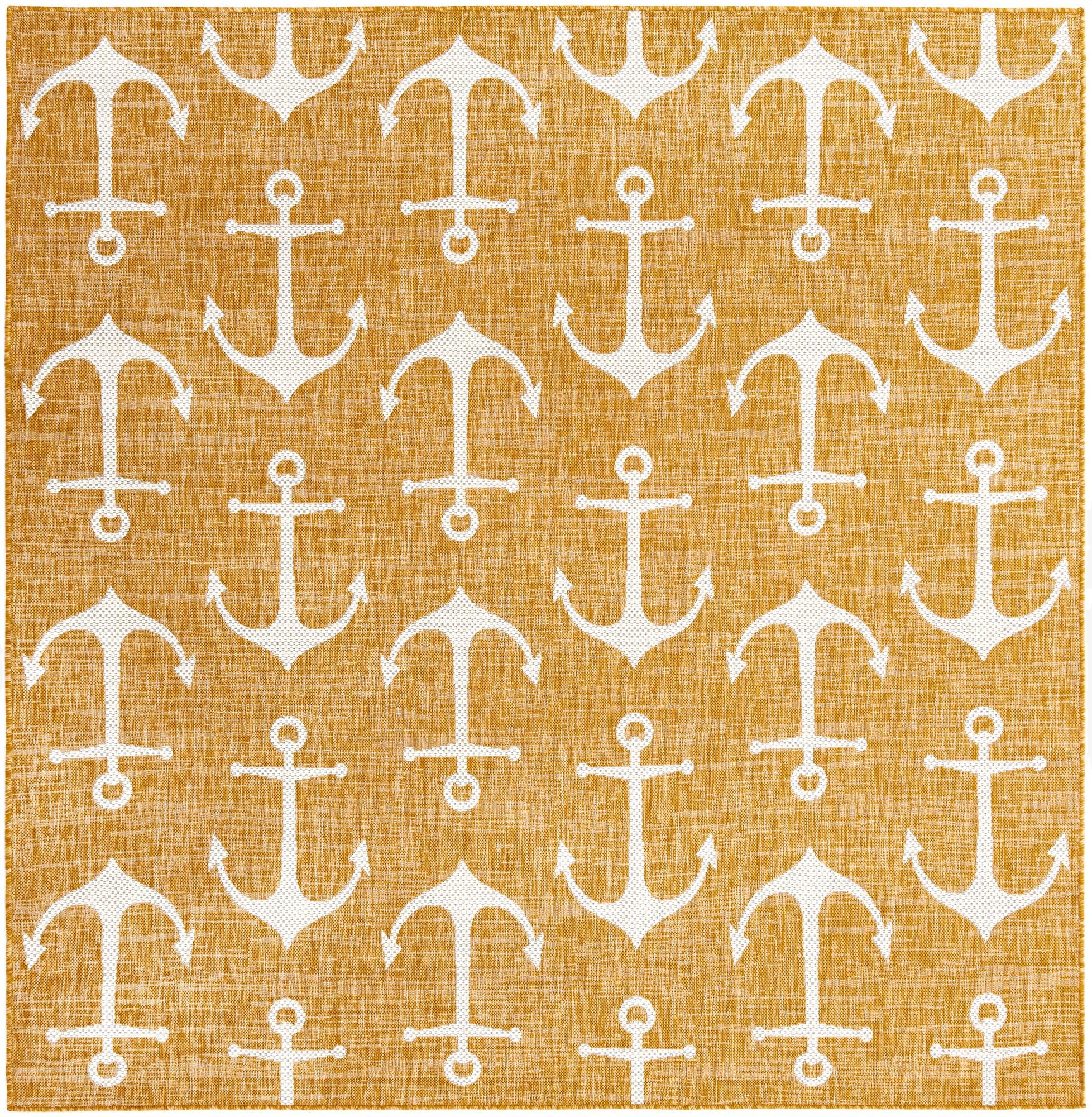 7' 10 x 7' 10  Washable Coastal Indoor / Outdoor Square Rug