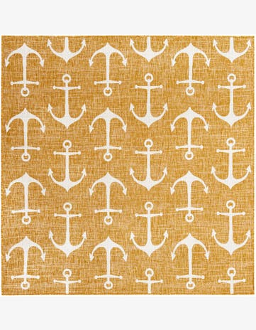 7' 10 x 7' 10 Easy-Clean Coastal Indoor / Outdoor Square Rug