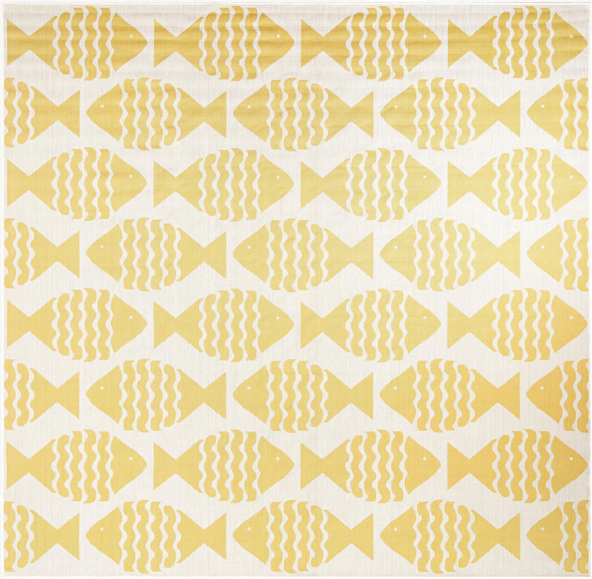 Primary image 10' x 10'  Washable Coastal Indoor / Outdoor Square Rug