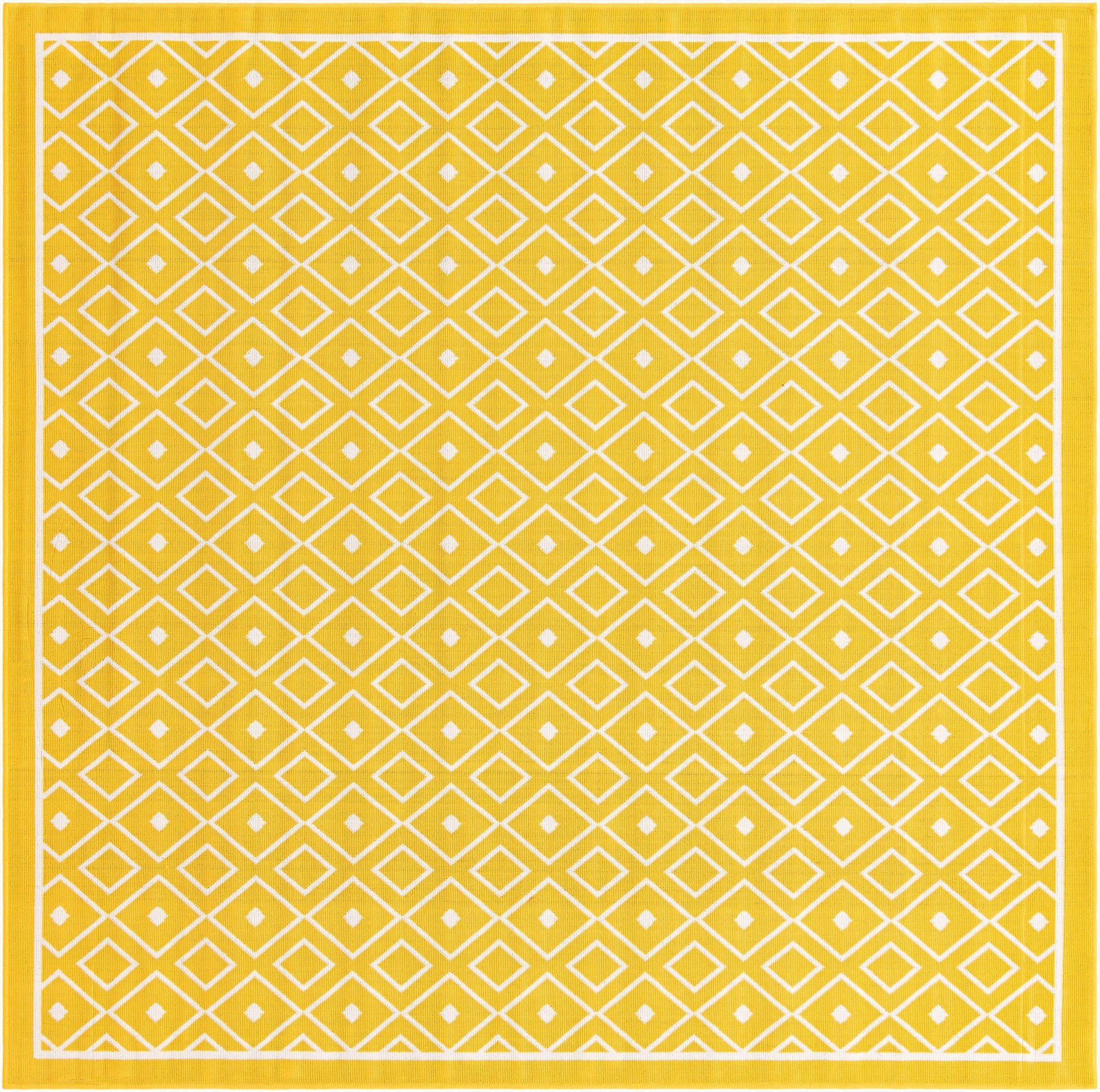 7' 10 x 7' 10  Washable Trellis Indoor / Outdoor Square Rug