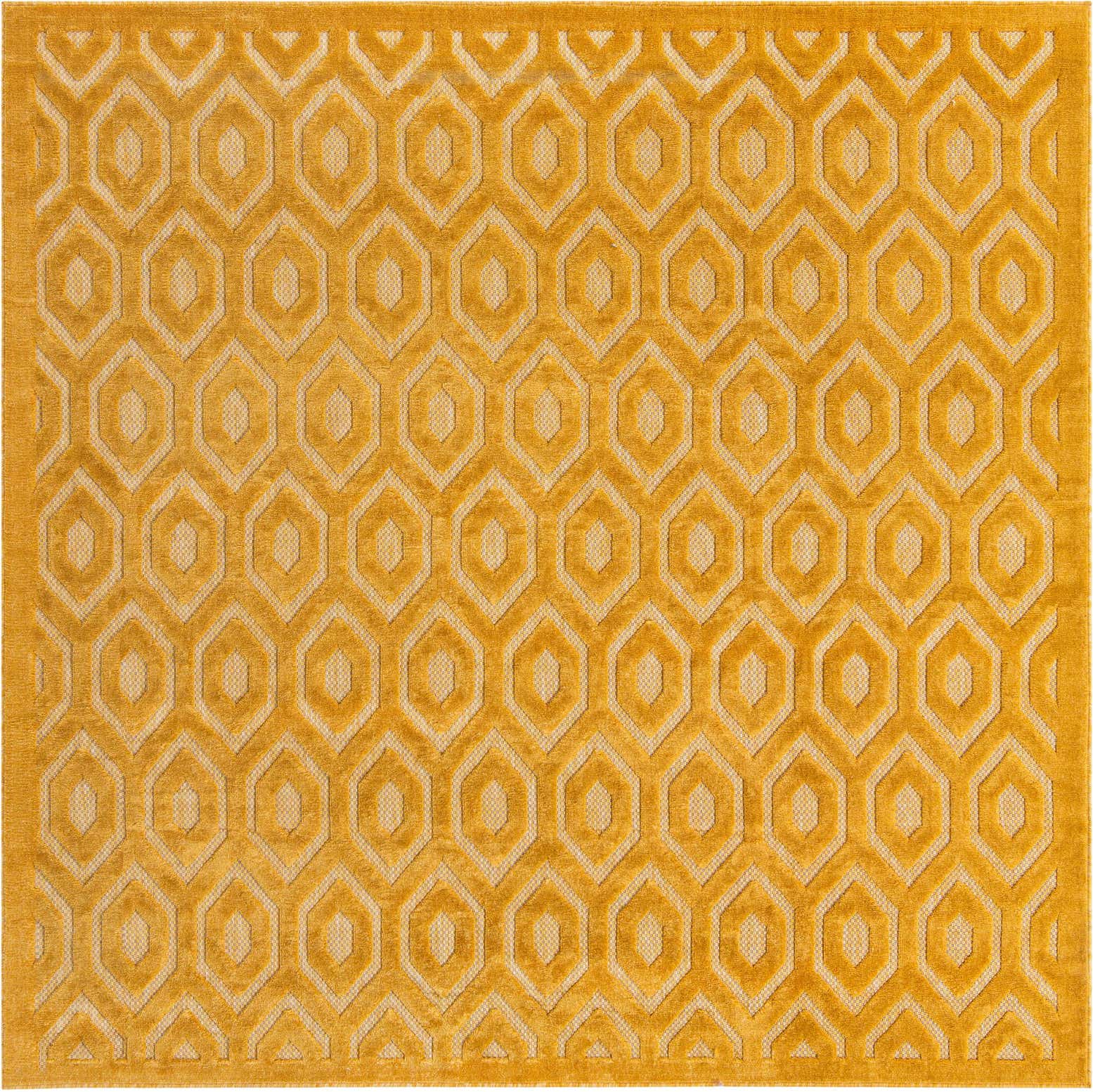 7' 10 x 7' 10 Easy-Clean Trellis Textured Indoor / Outdoor Square Rug