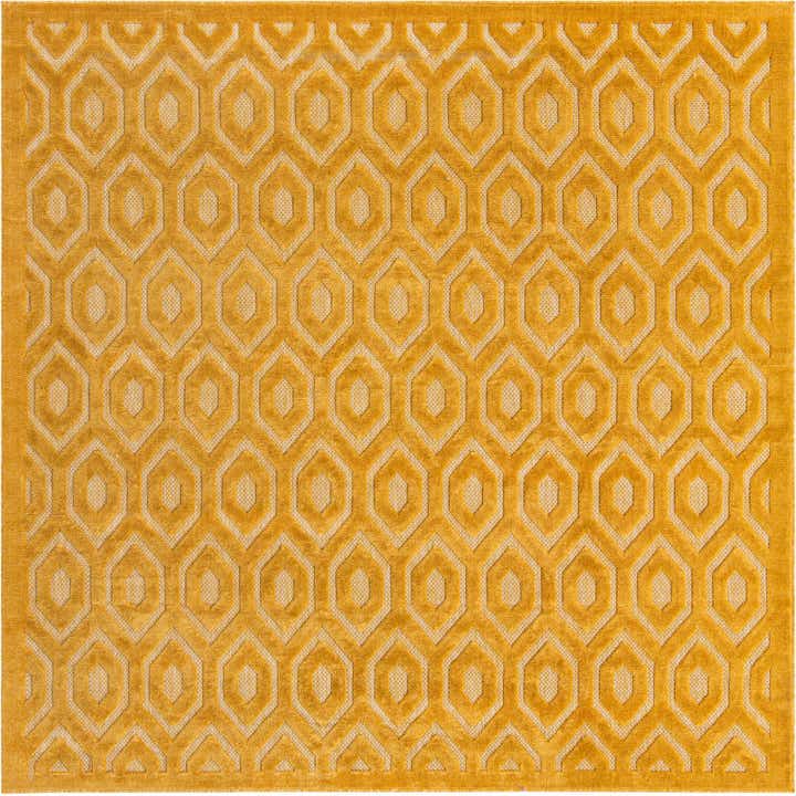 7' 10 x 7' 10 Easy-Clean Trellis Textured Indoor / Outdoor Square Rug
