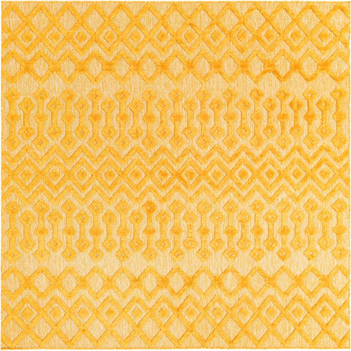 7' 10 x 7' 10 Easy-Clean Trellis Textured Indoor / Outdoor Square Rug