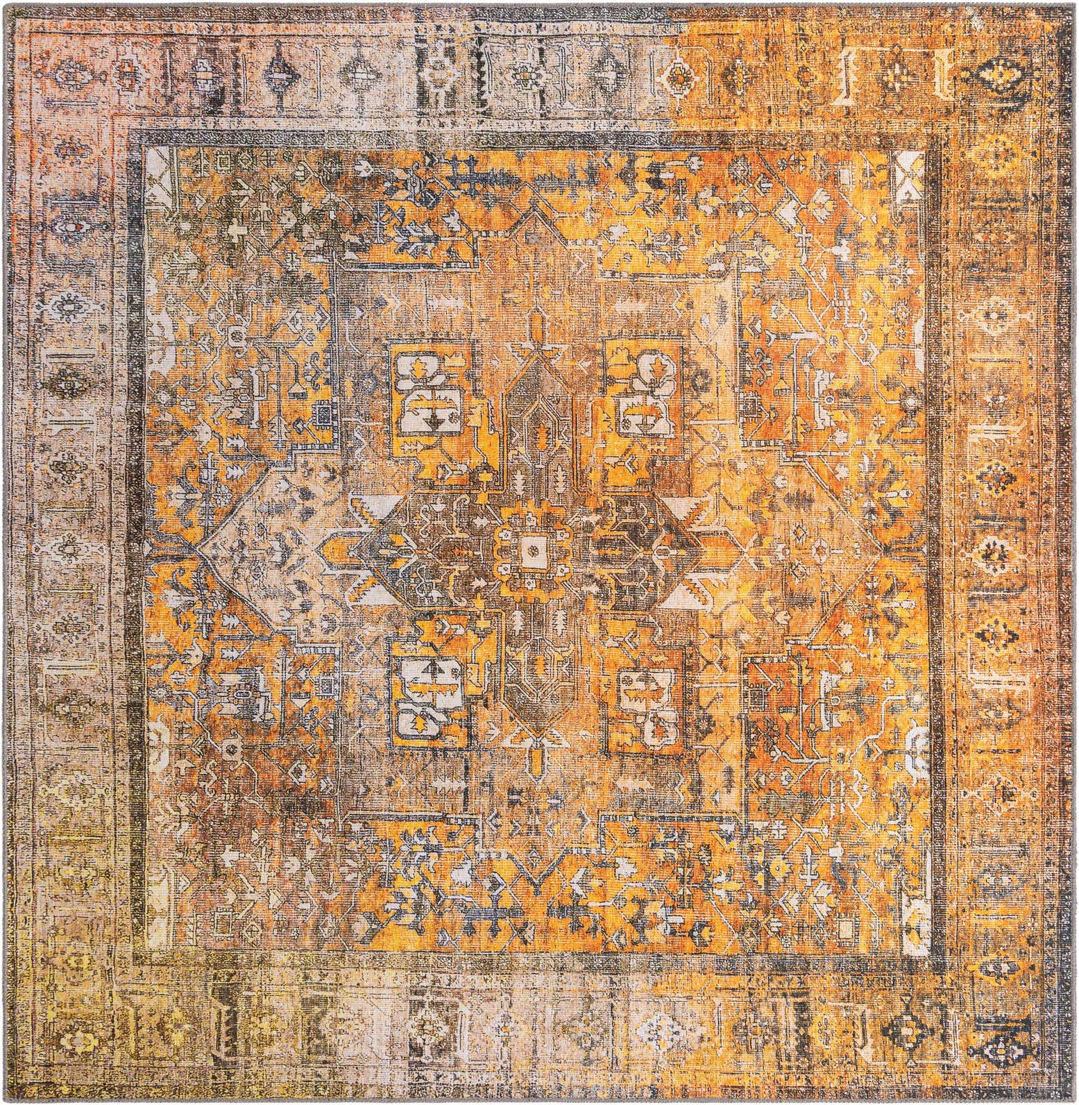 7' 6 x 7' 6 Washable Timeless Square Rug