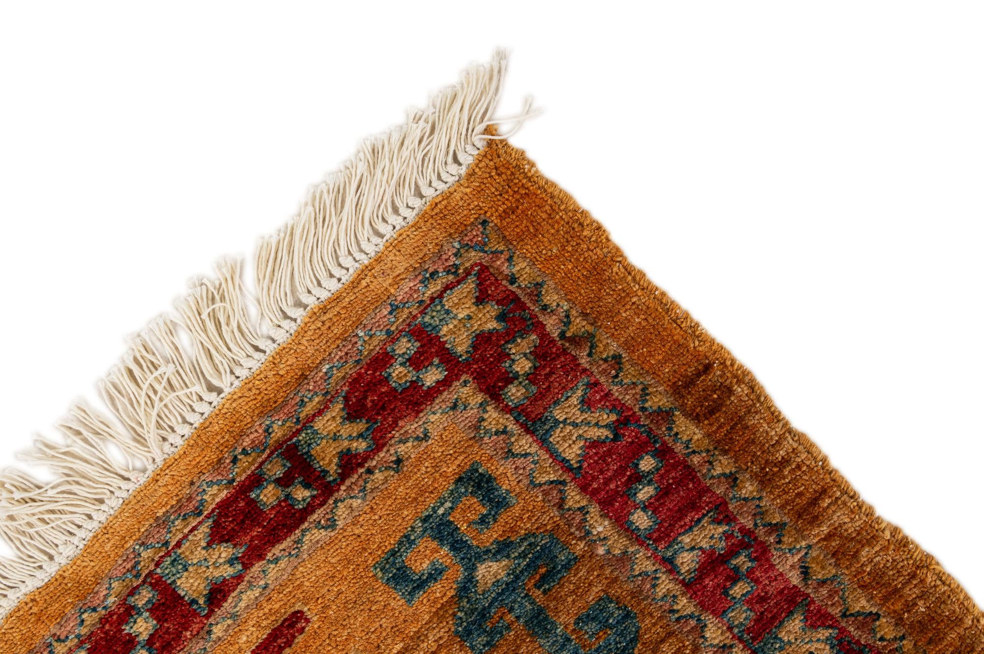 2' 8 x 3' Hand Knotted Ziegler Wool Square Rug