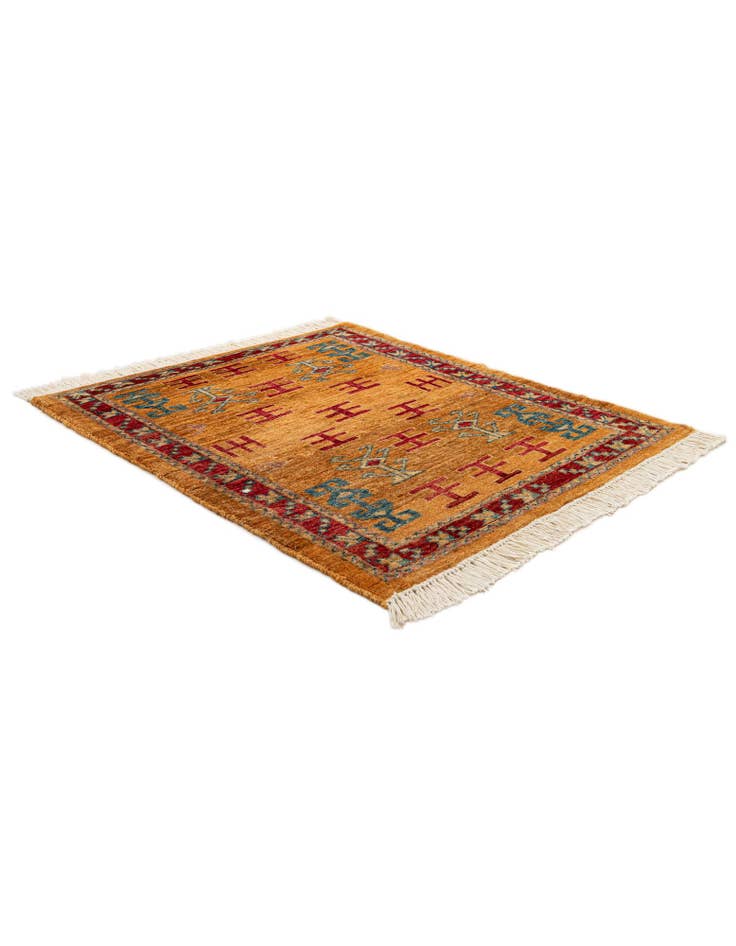 Detail image of 2' 8 x 3'  Hand Knotted Ziegler Wool Square Rug