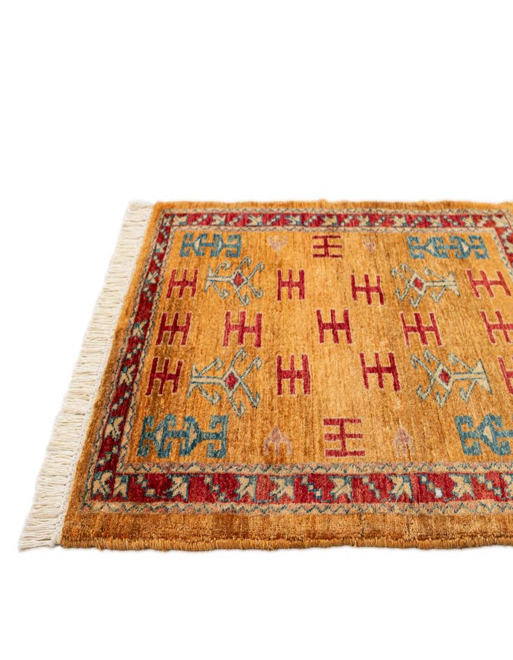 Detail image of 2' 8 x 3'  Hand Knotted Ziegler Wool Square Rug