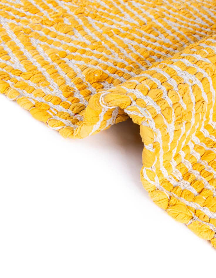 Detail image of 1' 2 x 8' Hand Woven Chindi Chevron Table Runner Rug