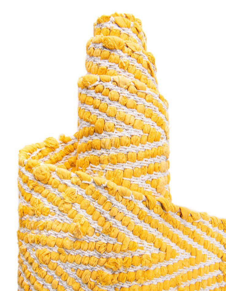 Detail image of 1' 2 x 8' Hand Woven Chindi Chevron Table Runner Rug
